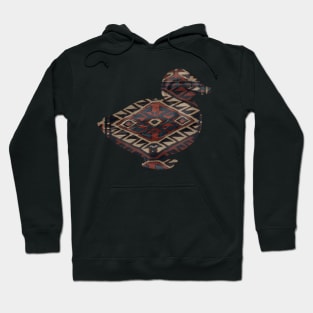 Duck with pattern.  Red and Black Hoodie